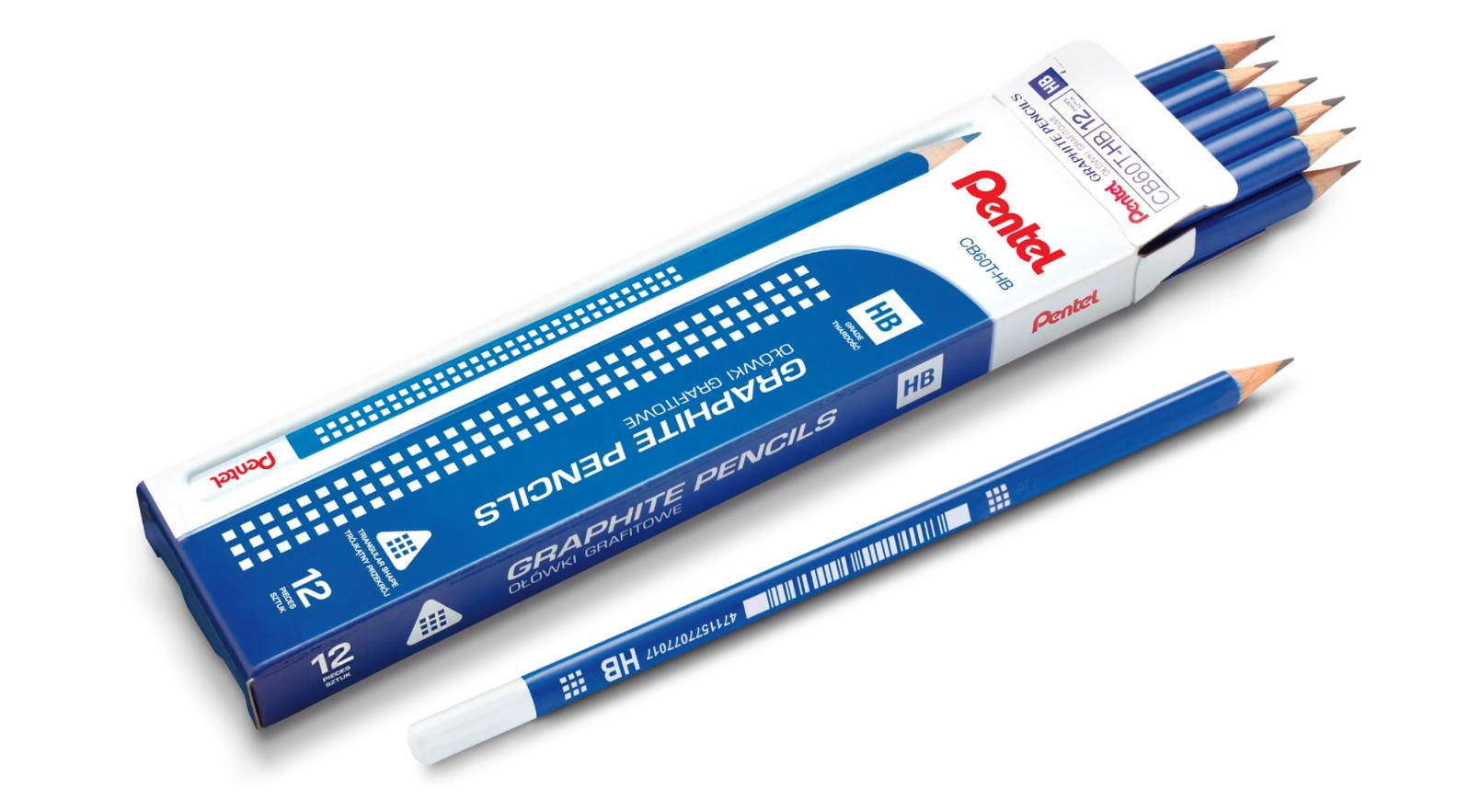 Ołówek drewniany trójkątny HB CB60T-HB Pentel